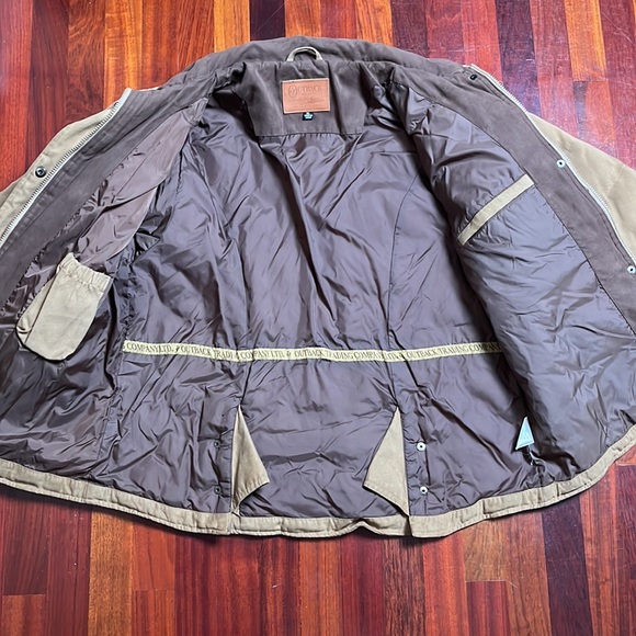 Womens XL Outback Trading Company Snow Mountain Down Jacket Dark and Light Brown - Picture 3 of 16